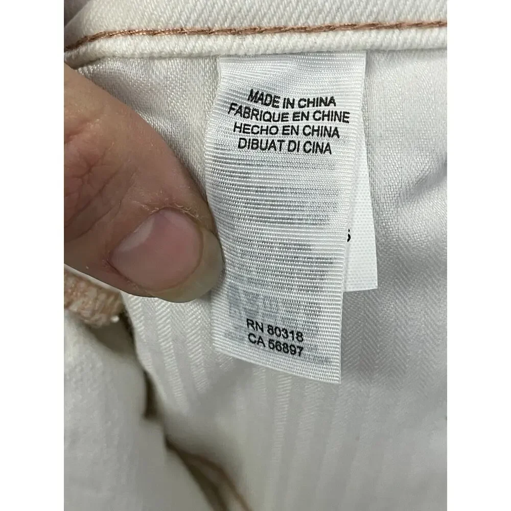 Lucky Brand Womens White Denim Distressed Bermuda Shorts 26 Lucky Pins 7WD10771